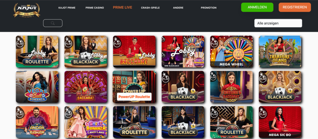 Kajot Prime Live Casino